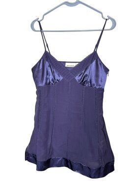 DKNY 90's Vintage Silk Babydoll Cami Size 4 Excellent Condition lace details